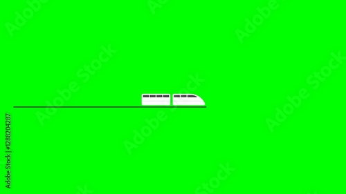 animated loading progress bar with modern train design in green screen background