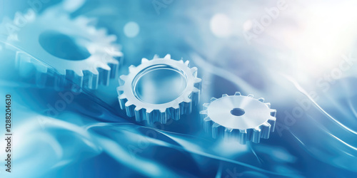 gear cogwheel business abstract background banner with copy space, concept of mechanism productivity efficiency teamwork functionality mechanics collaboration automation