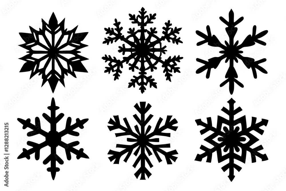 custom made wallpaper toronto digitalset of silhouette vector snowflakes