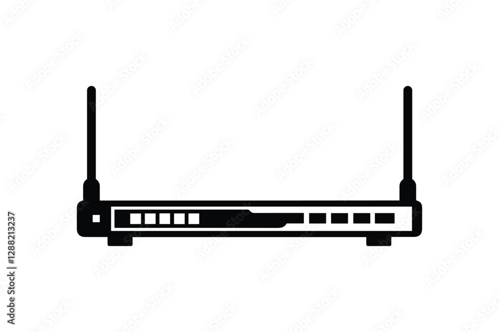 Network Router Icon Silhouette Vector Illustration | Technology & Connectivity Design Network Router Icon Silhouette Vector Illustration | Technology & Connectivity Design