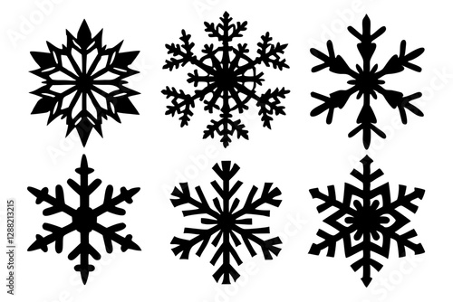 Wallpaper Mural set of silhouette vector snowflakes Torontodigital.ca