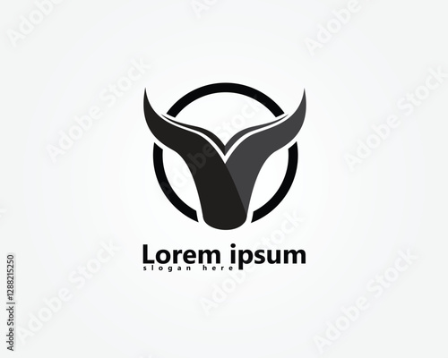 creative bull logo, bull head abstract logo design template