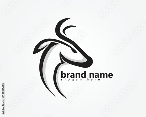 abstract animal logo, pet head logo design template