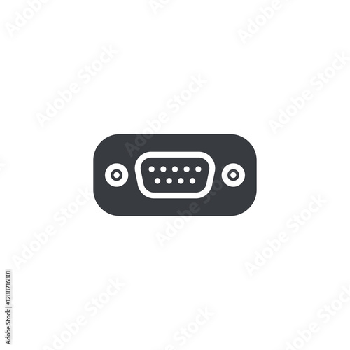 Serial port connector vector icon