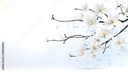 Delicate cherry blossom branches natural setting floral artwork tranquil view nature concept
