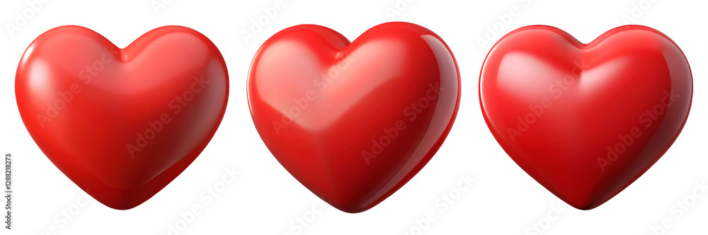 set for red heart isolated on a transparent background set for red heart isolated on a transparent background