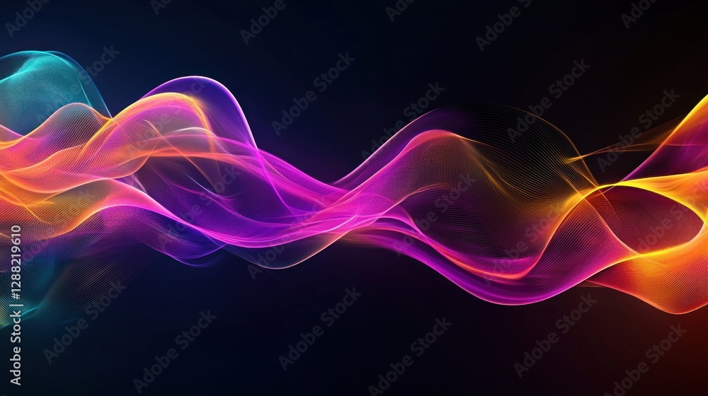 Abstract Colorful Wave Flowing in the Dark Abstract Colorful Wave Flowing in the Dark