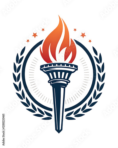 Torch vector icon illustration ,symbol, logo, element, fire, emblem, flame, power, hot, abstract, burn, energy, isolated, light, heat, flaming, shape, concept, art,  sport.