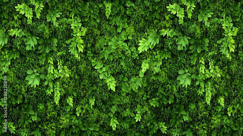 Obraz premium Lush Green Leaf Wall Texture Background