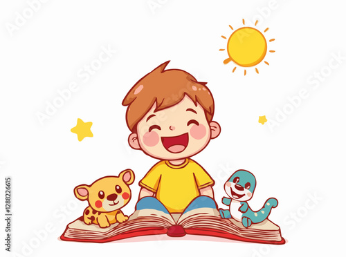 Cheerful Cartoon Illustrations for Children's Books