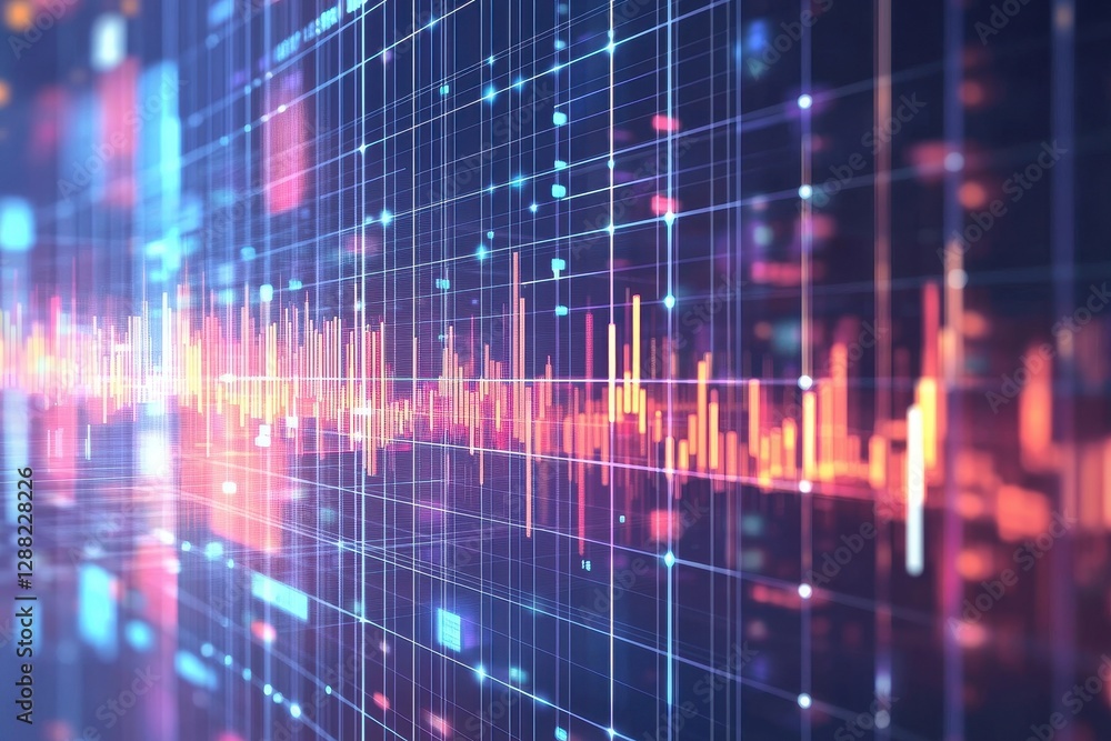 Abstract Digital Data Flow Network Grid Dynamic Visualization Technology Background Abstract Digital Data Flow Network Grid Dynamic Visualization Technology Background