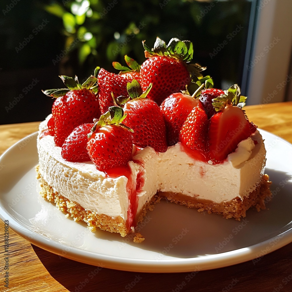cheesecake with strawberries cheesecake with strawberries