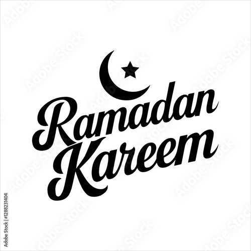 Ramadan Kareem Typography With Moon  Design Vector Illustration Art