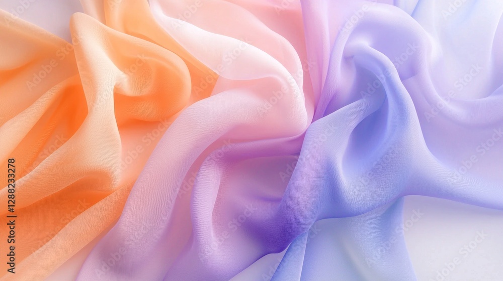 Obraz premium Pastel Dream: A Symphony of Soft Hues in Sheer Fabric