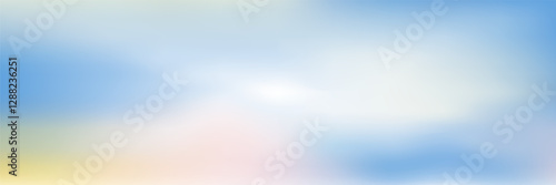 Abstract cirrus clouds. Light blue, pink color vector banner. Pastel gradient sky pattern. Blurred light fuzz colorful gradient background. Pastel smooth mesh shapes. Vector soft horizontal backdrop