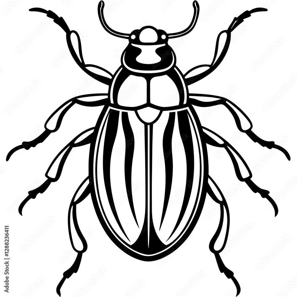 Beetle One-Line Vector Illustration Beetle One-Line Vector Illustration