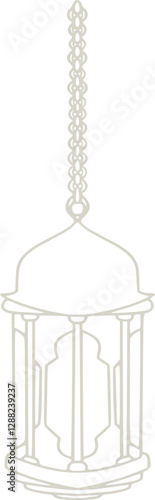 Simple Arabian Lantern for Islamic Decoration over Mosque Park