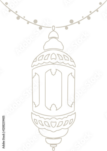 Simple Arabian Lantern for Islamic Decoration over Mosque Park
