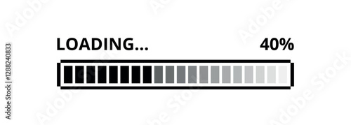 40% loaded loading bar vector illustration for websites and graphic resources.