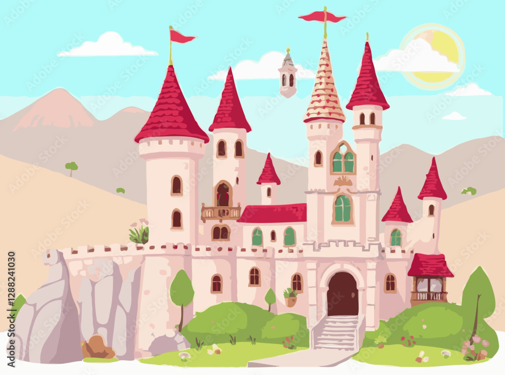 Whimsical Fairy Tale Castle with Charming Details Whimsical Fairy Tale Castle with Charming Details