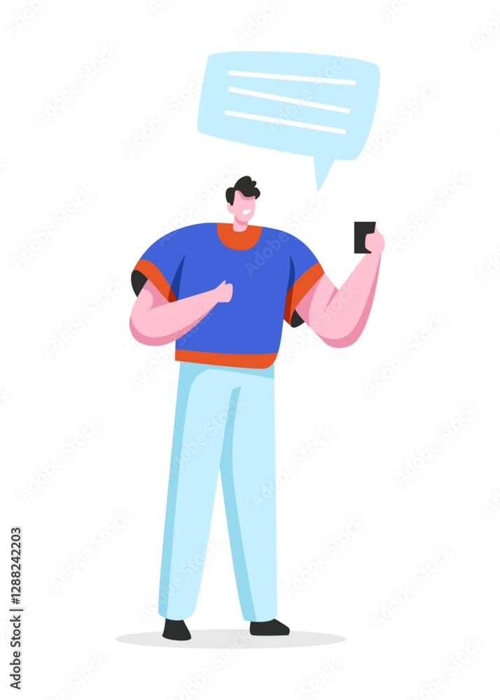 Social Networking Virtual Relationships Concept with Speech bubble. Flat People Characters Chatting via Internet Using Smartphone Social Networking Virtual Relationships Concept with Speech bubble. Flat People Characters Chatting via Internet Using Smartphone