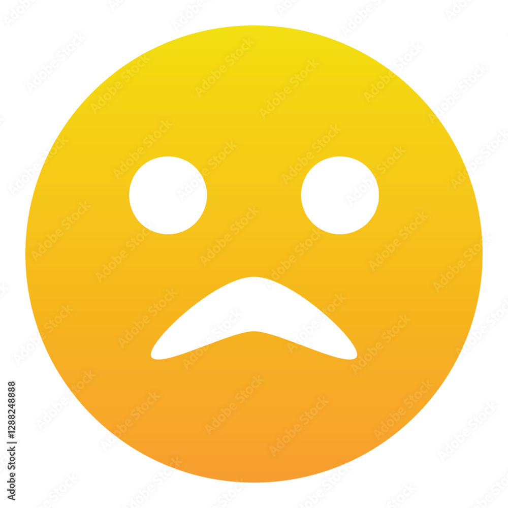 Fototapeta premium Gradient color icon, illustration for Upset face, sad.