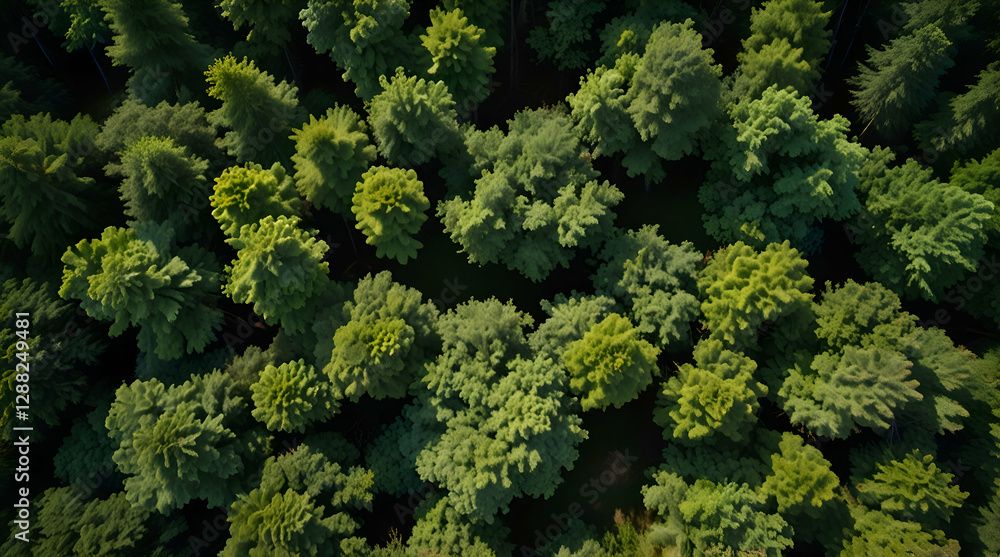 Fototapeta premium Silent Forest in spring with beautiful bright sun rays,generative.ai