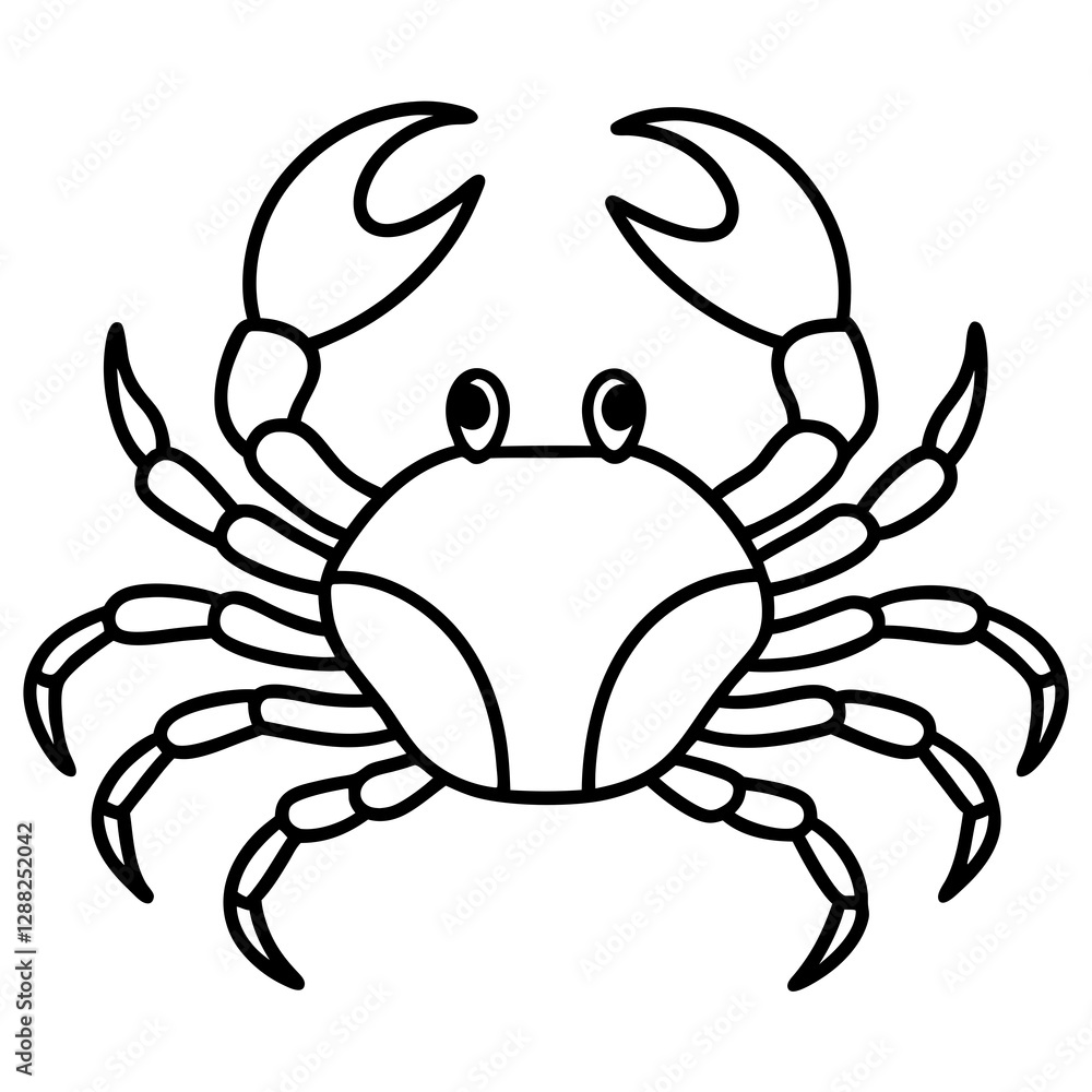 Elegant Crab Outline Vector Design Elegant Crab Outline Vector Design