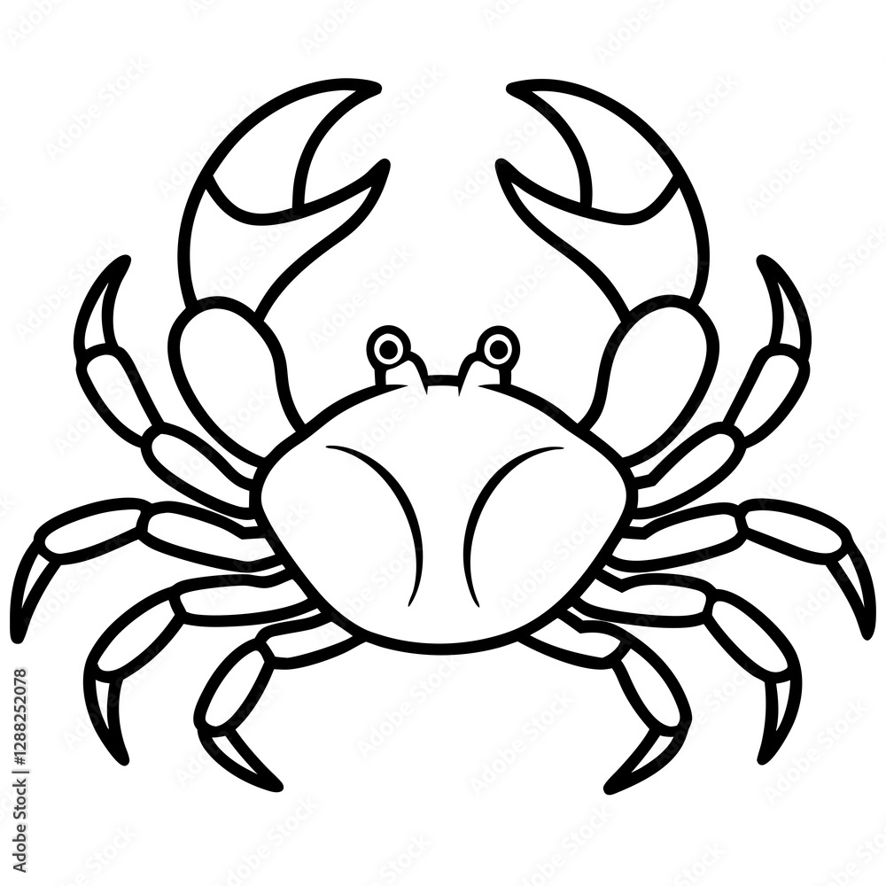 Elegant Crab Outline Vector Design Elegant Crab Outline Vector Design