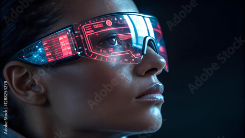 AI Smart Glasses with Digital HUD Display Futuristic Augmented Reality Wearable Tech Innovation