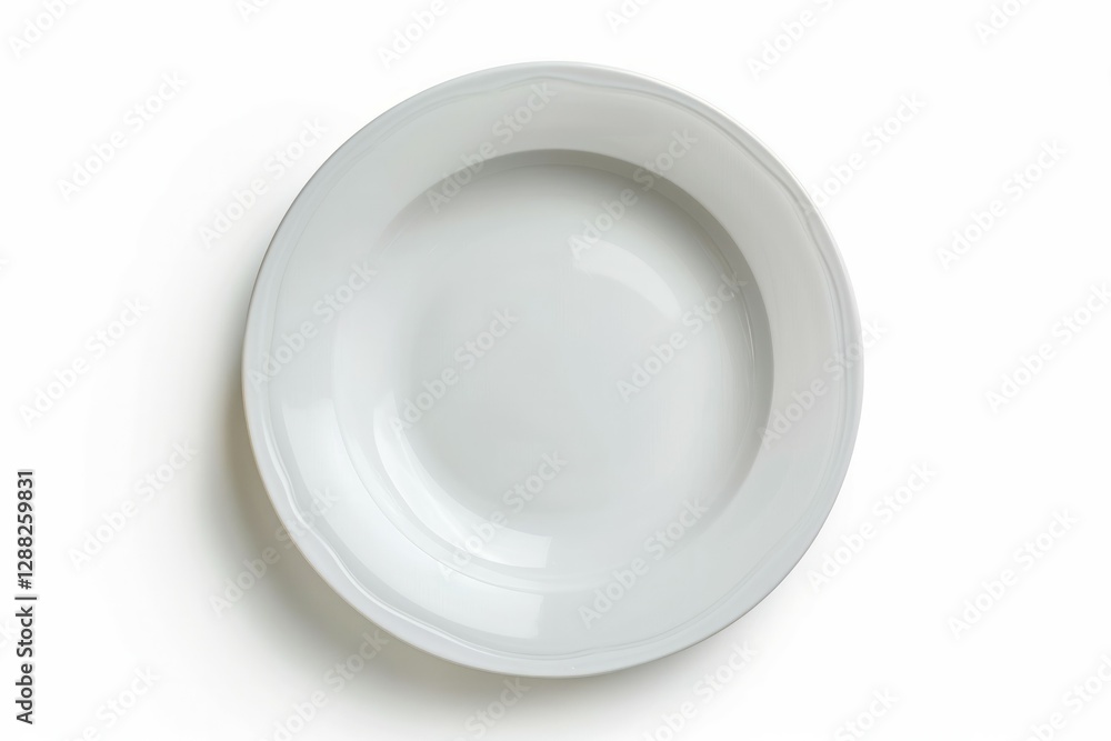 Elegant white plate on isolated background. Neural network AI generated Elegant white plate on isolated background. Neural network AI generated