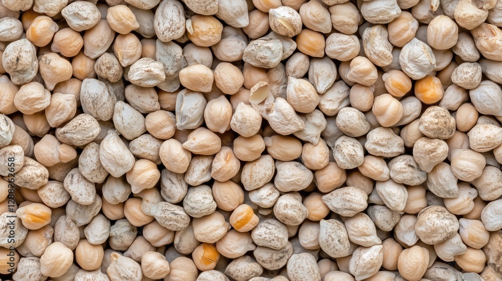 Close-up of textured dried chickpeas background Close-up of textured dried chickpeas background
