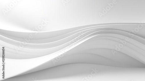 Wallpaper Mural Abstract curved dynamic white background Torontodigital.ca