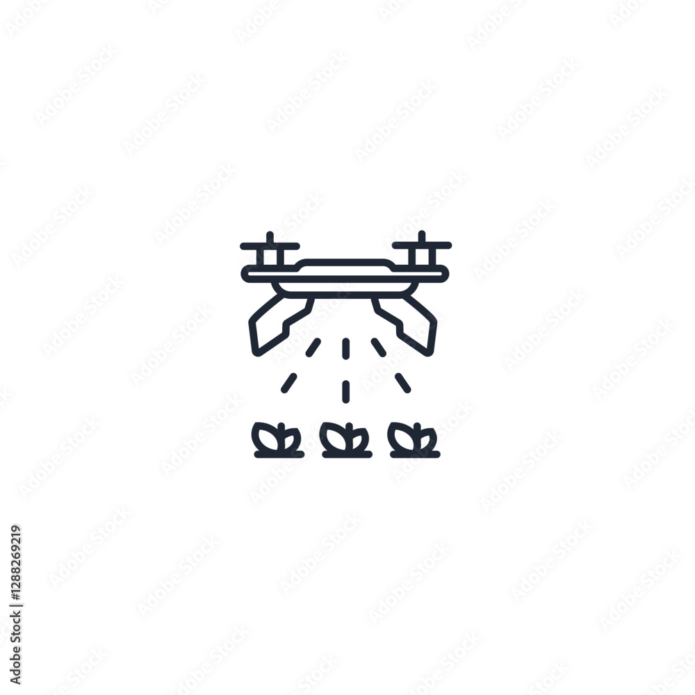Drone watering plants icon vector illustration. quadcopter for Agriculture. Drone watering plants icon vector illustration. quadcopter for Agriculture.