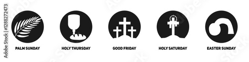 Set of Holy Week icons. Vector