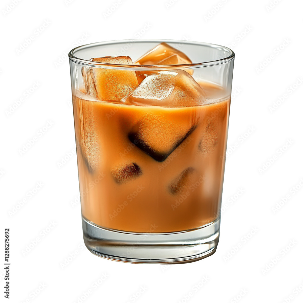 Glass of iced coffee on a white background Glass of iced coffee on a white background