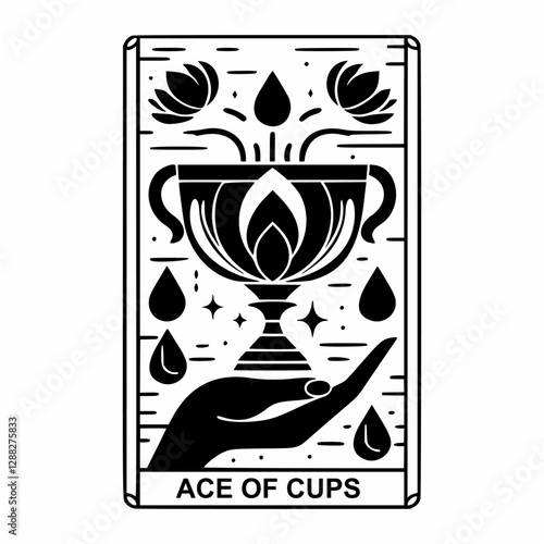 Tarot Ace of Cups with Flowing Water