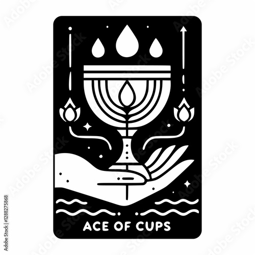 Simple and Clean Ace of Cups Tarot Drawing