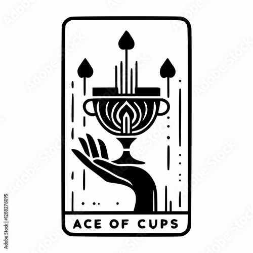 Clean and Simple Tarot Ace of Cups Drawing