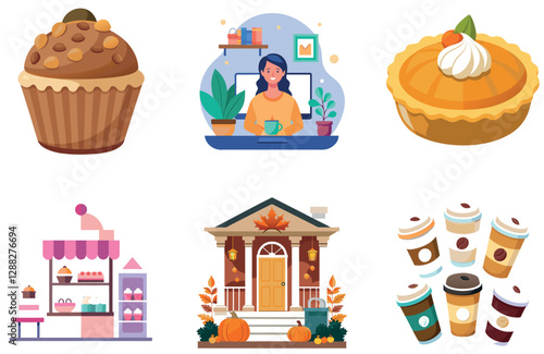 Iced Coffee Bundle. Refreshing Summer Drink Collection Stickers