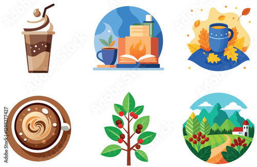 Iced Coffee Bundle.  Refreshing Summer Drink Collection Stickers