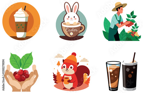 Cozy Warm Coffee Bundle. A Peaceful Collection Stickers