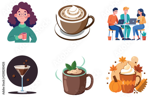 Cozy Coffee Shop Bundle Collection Stickers