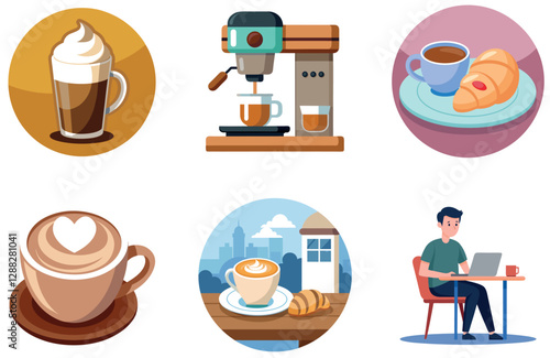 Ambitious Woman's Coffee Bundle. Professional Design Collection Stickers