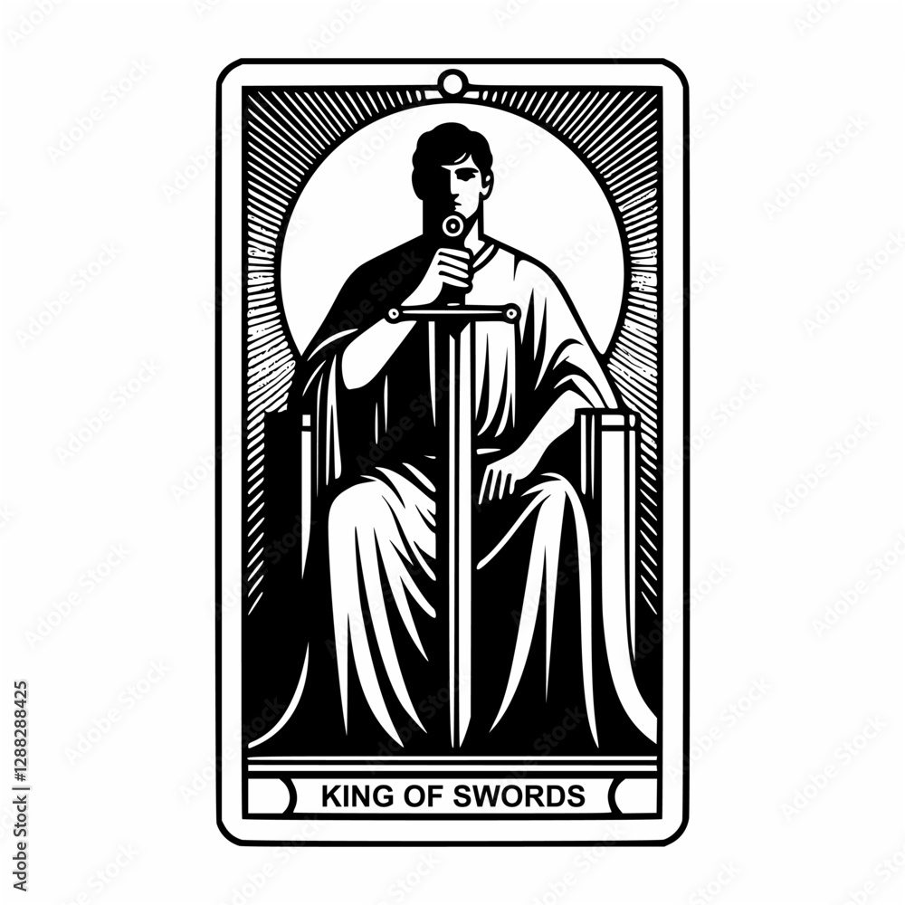 Fototapeta premium Strong Leadership King of Swords Tarot