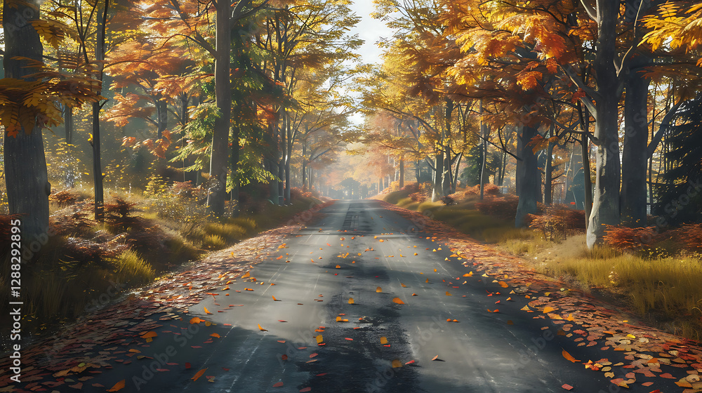 Obraz premium Charming Rural Cabin by a Tranquil Autumn Lake