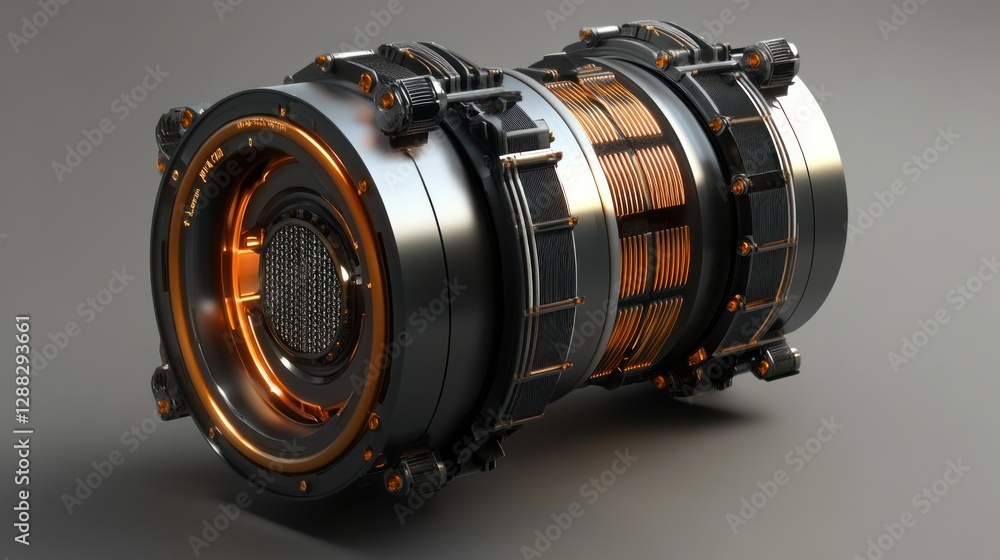 Futuristic energy core design with intricate details and metallic textures, showcasing advanced technology Futuristic energy core design with intricate details and metallic textures, showcasing advanced technology