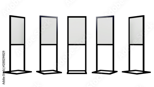 Fotografija Set of blank white advertising sign holder stand mock up