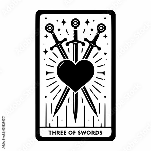 Balanced Swords and Heart Tarot Design