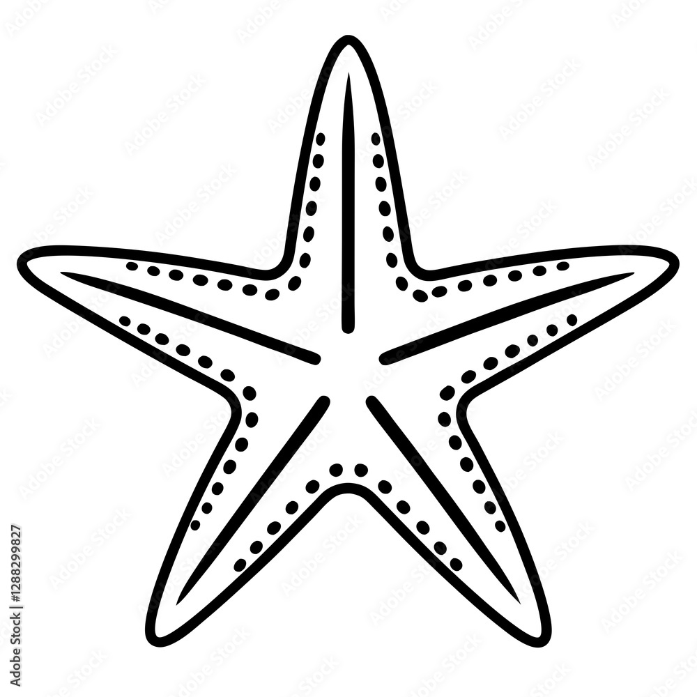 Elegant Starfish Line Art Vector Elegant Starfish Line Art Vector